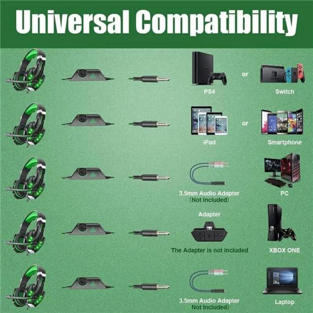 G9000 Stereo Gaming Headset for PS4 PC Xbox One PS5 Controller Noise Cancelling